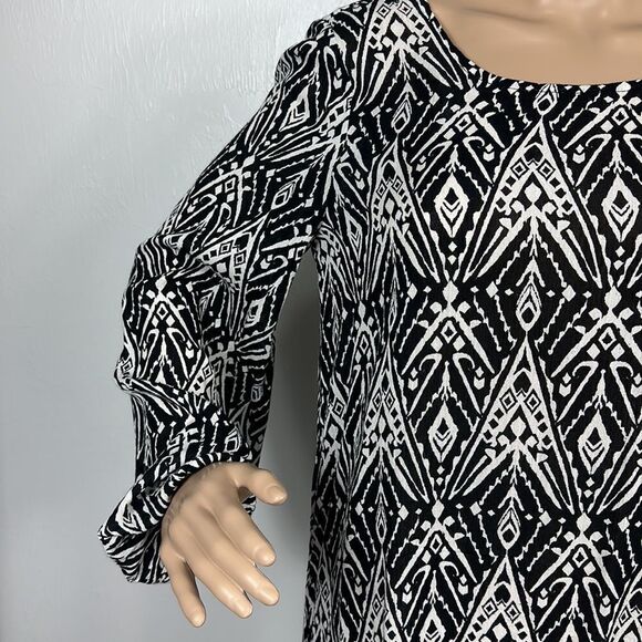 Billabong Heart Strayed Black And White Long Sleeve Mini Dress Size M - Picture 2 of 11